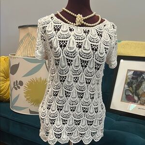 Cynthia Rowley Cream Crochet Top #27